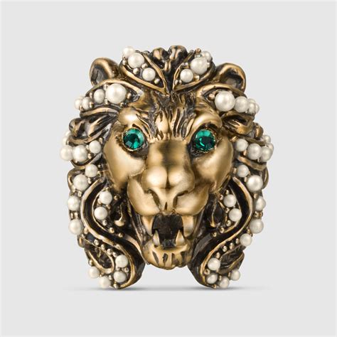 female gucci ring|female gucci lion ring.